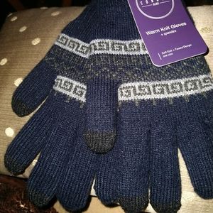 Gloves men/women tweed design thick knit